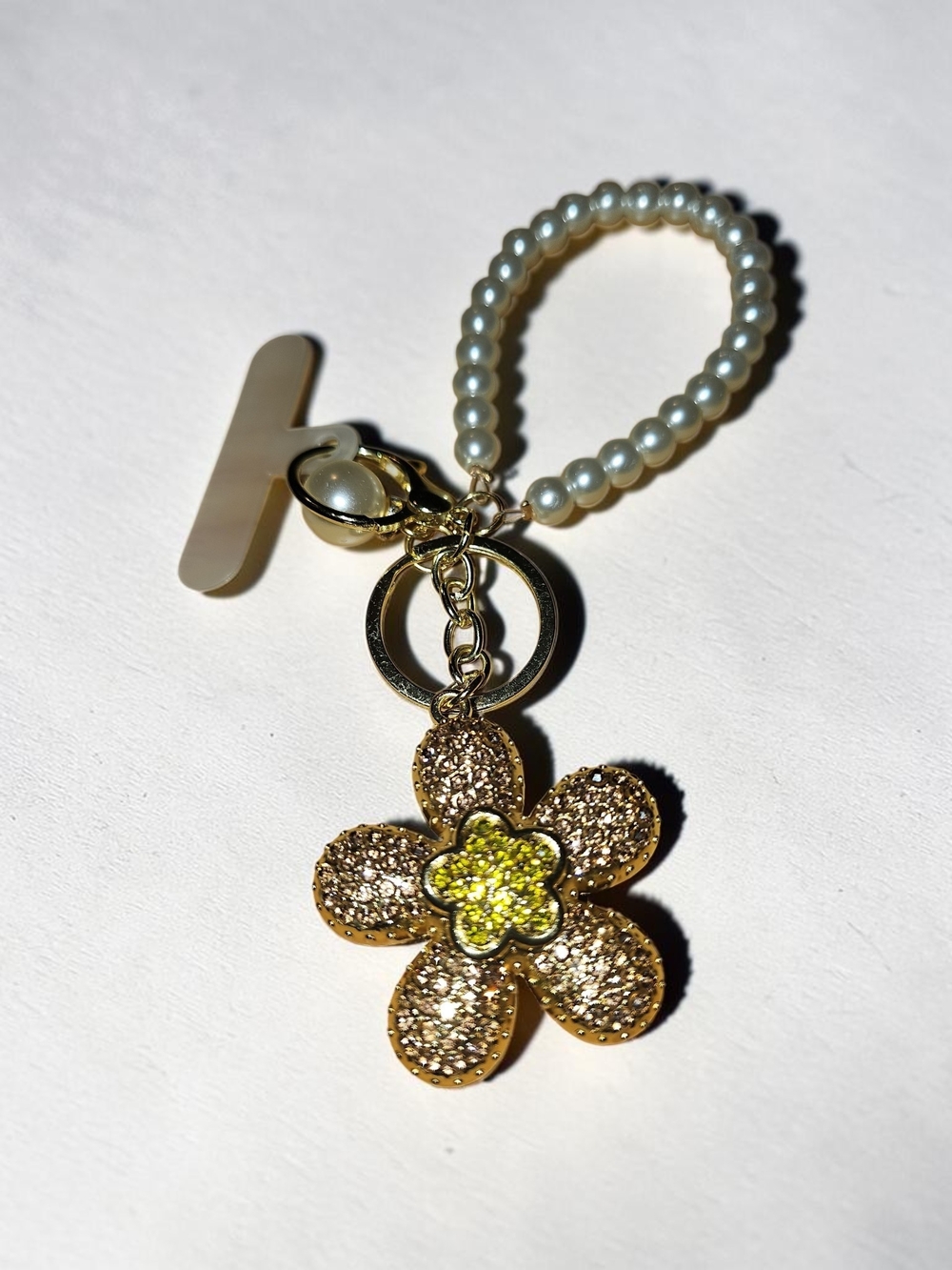 Nwt Sassified Boutique Gold Floral Pearl Phone/Keychain Charm